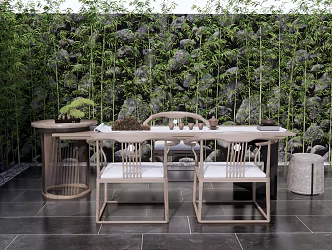New Chinese Tea Table and Chair 3d model