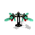 Mechanical Toy Model Featuring Green Rotors Black Frame And Red Components 3d model