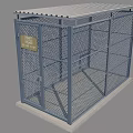 Blue Metal Mesh Decorative Ornament Set With Roofed Design Base Pedestal And Signboard