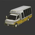 SkyTaxi White And Yellow Passenger Transport Vehicle With Windows And Logo