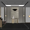 Modern end view deck entrance 3d model