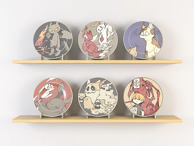 Modern Plate Home Decorative Ceramic Plate Beautiful Chen Pendant 3d model