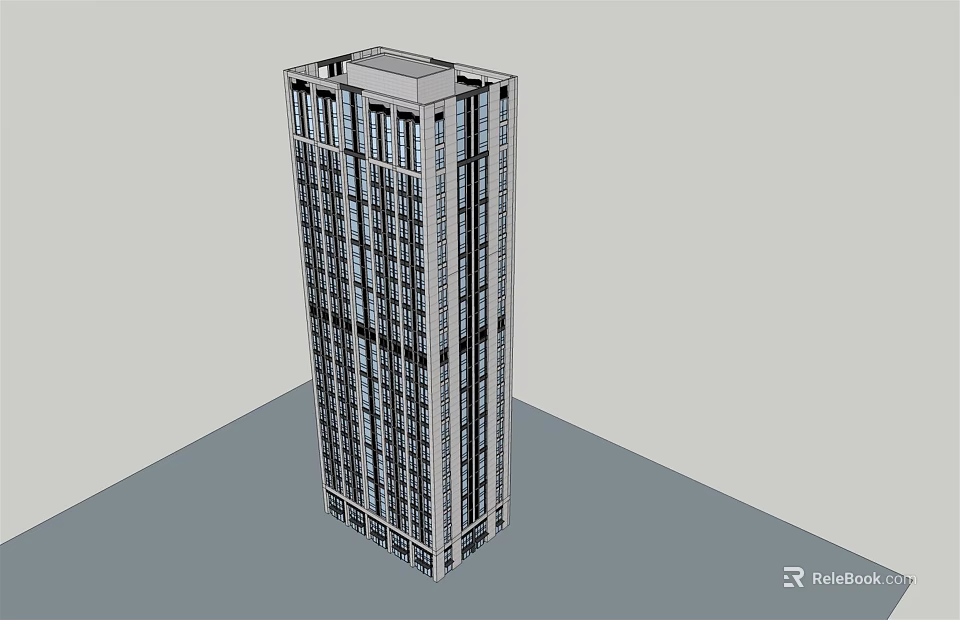 Modern High Rise Office Building With Glass Windows And Contemporary Design 3d model 