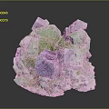 Natural Green And Purple Crystal Decorative Ornament Set With Mineral For Home Decor