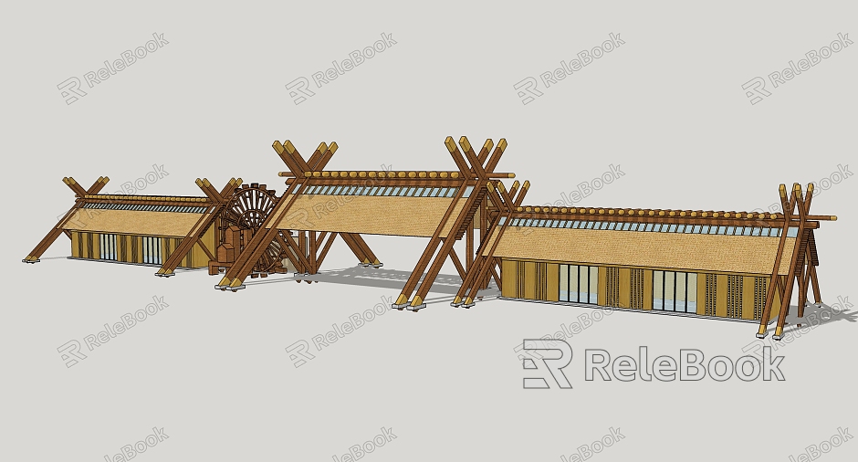 Gate of Chinese-style Gate Scenic Area model