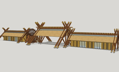 Gate of Chinese-style Gate Scenic Area 3d model