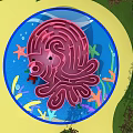 Octopus Shaped Kids Playground Maze Equipment with Sea Star Fish and Aquatic Plants Design