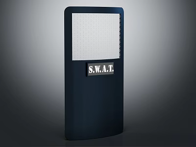 SWAT Tactical Protective Shield With Blue Frame And White Grid Design 3d model