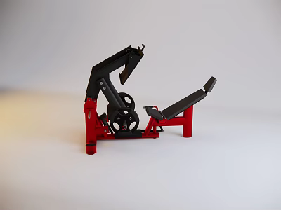 Red And Black Mechanical Playground Equipment With Wheels And Support Frame For Kids 3d model