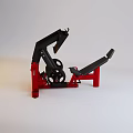 Red And Black Mechanical Playground Equipment With Wheels And Support Frame For Kids