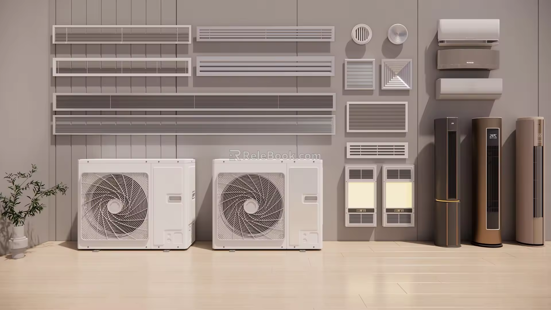 Modern air conditioner air conditioner sealing external machine wall-mounted vertical air conditioner ventilation fan cool bully 3d model
