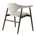 Modern Accent Chair With Light Gray Upholstered Seat And Backrest Dark Wooden Frame And Armrests