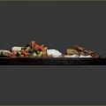 Delicious Mediterranean Food Platter with Pita Bread Tomato Cucumber Salad Boiled Eggs Roasted Potatoes and Yogurt Dip
