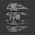 Multi layered Interstellar Spaceship Featuring Complex Geometric Design For Cosmic Exploration 3d model