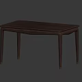 Dark Wooden Dining Table With Slim Legs And Simple Modern Design 3d model