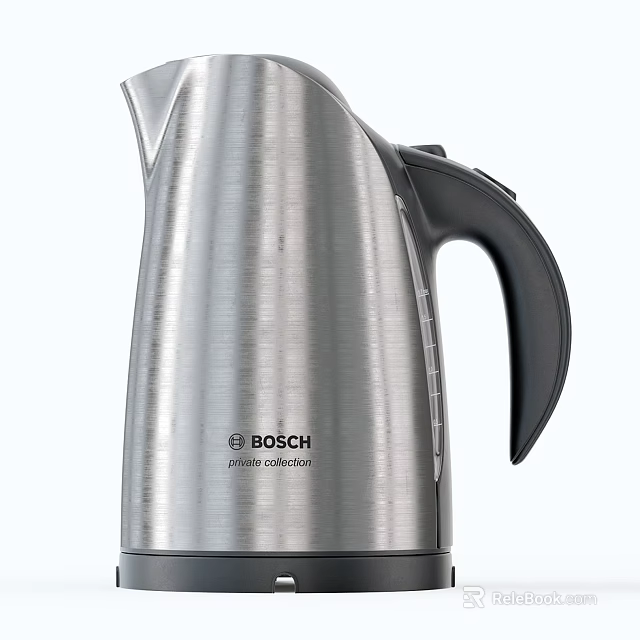 Bosch Stainless Steel Jug Kettle A Stylish Kitchen Appliance With Black Handle 3d model 