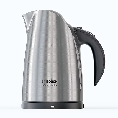 Bosch Stainless Steel Jug Kettle A Stylish Kitchen Appliance With Black Handle 3d model