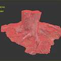 Natural Wooden Stump With Exposed Roots And Rustic Stone Textured Base Design