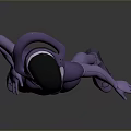 Futuristic Purple Humanoid 3D Model With Smooth Texture And Helmet Design Standing Pose 3d model