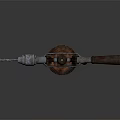 Hand Operated Hardware Tool With Metal Gear Mechanism And Wooden Handle Design