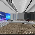 New Energy Vehicle Launch Event Stage Featuring Displayed Cars And Audience Seats