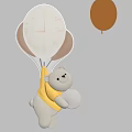 Cute Teddy Bear Wall Decor With Yellow Outfit Balloon Clock And Time Fun Design