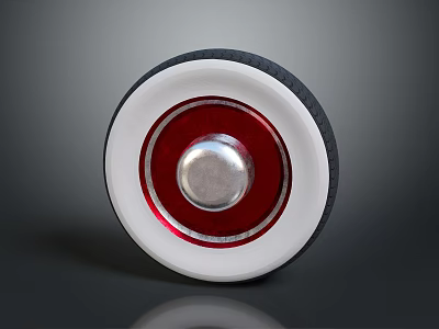 High Quality Automotive Wheel Hub With Red White Silver Design And Rubber Metal Components 3d model