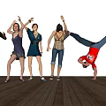 Street Dance Square Dance Multiplayer Characters 3d model