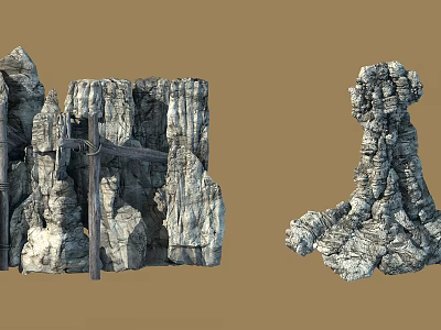 Decorative Rocky Garden Ornaments Featuring Natural Texture And Landscape Design Elements 3d model