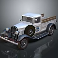 Vintage Classic Truck Design With Wooden Bed And Classic Front Details