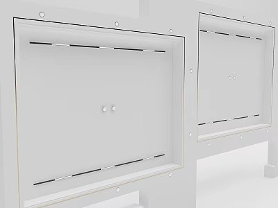 Simple Modern Ceiling Structural Design With Frame Lines And Mounting Components 3d model