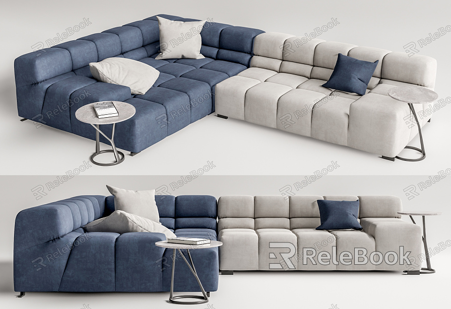 Modern corner sofa multiplayer sofa model