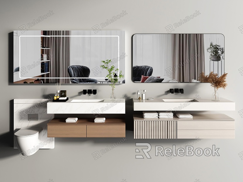 Modern Bathroom Cabinet Bathroom Cabinet Washstand Bathroom Mirror Bathroom Mirror Washbasin model