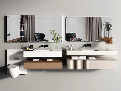 Modern Bathroom Cabinet Bathroom Cabinet Washstand Bathroom Mirror Bathroom Mirror Washbasin 3d model