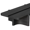 Black Modern Coffee Table with Sleek Rectangular Top and Wooden Supportive Legs 3d model