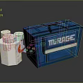 Practical Daily Living Supplies With Blue Storage Box And White Containers