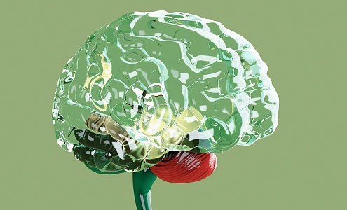 The modern brain lights up the brain 3d model