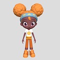 Boys Girls Cartoon Characters Cartoon Characters Doll Double Ponytail Future Sci-Fi 3d model