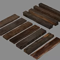 Wooden Components Long Strips Featuring Various Natural Textures And Brown Tones