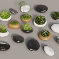 moss bonsai plant ornaments modern landscape tree pool seat flower pool pebble tree pool stone head tree pool landscape sketch modern landscape pedestal tree pool flower pool 3d model