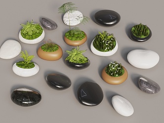 moss bonsai plant ornaments modern landscape tree pool seat flower pool pebble tree pool stone head tree pool landscape sketch modern landscape pedestal tree pool flower pool 3d model