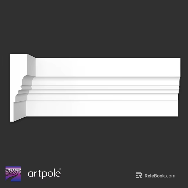 White Layered Decorative Architectural Molding for Interior Wall Design and Home Decor 3d model 