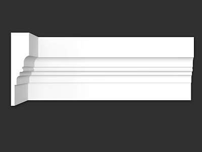 White Layered Decorative Architectural Molding for Interior Wall Design and Home Decor 3d model