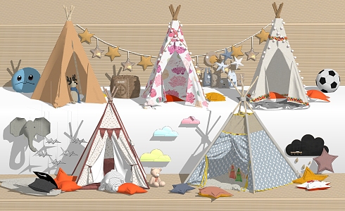 Children's Tent Modern Tent 3d model