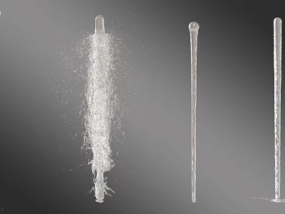 Water Fountain Design Featuring Flowing Water And Vertical Jet Spray Structures 3d model