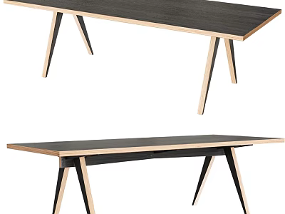 Modern Minimalist Coffee Table With Dark Top And Light Geometric Legs 3d model