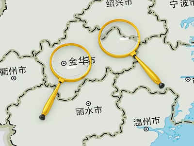 Practical Magnifying Glass For Viewing City Names On Regional Map 3d model