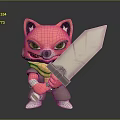 Modern game character fox cartoon fox small fox cartoon character 3d model