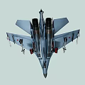 Advanced Gray Military Fighter Jet With Open Cockpit Missiles And Ground Display Setup