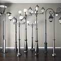 Various Styles Outdoor Lights With Metal Construction And Globular Shades For Garden Street Use